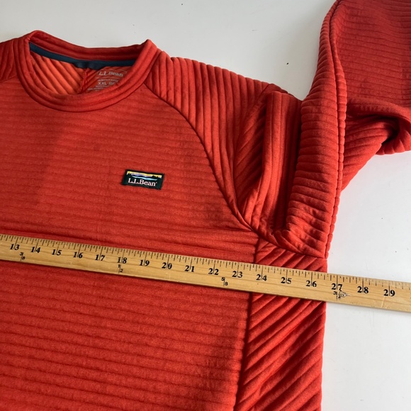 LL Bean Rustic Orange Ultra Soft Ribbed Pullover Sweater Men 2XL With Pockets - Picture 7 of 9